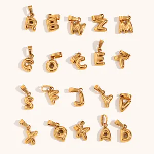 Edelstahl DIY 26 Initial Anhänger für Frauen Alphabet Charm Schmuck Making Anniversary Gift Anpassbarer Name