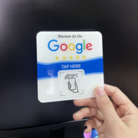 Plaque autocollante programmable google reviews autocollants robinet qr/nfc carte vierge en plastique étanche acrylique nfc menu d'examen