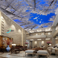 Dekorasi 3D cetakan UV Digital DIY ruang luminer tekstil palsu mural PVC film langit-langit melar membran plastik untuk atap