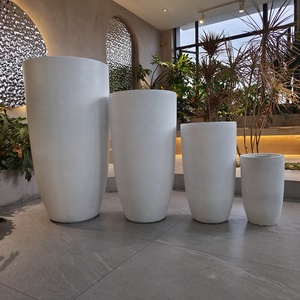 Juego de Macetas de <span class=keywords><strong>Exterior</strong></span> de Estilo Europeo, Resistentes, con Orificios de Drenaje, Macetas Grandes Blancas para Flores, para Hogar, Hotel, Vivero - Product Image 1
