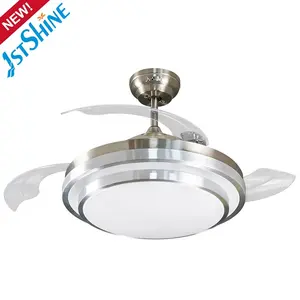 Stshine 1 levou ventilador de teto nuevos productos 42 pulgadas diseno unico moderno decorativa cuchilla oculta de led luz ventilador de t