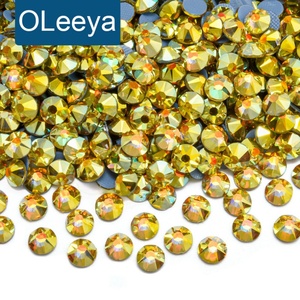 OLeeya Bulk Rhinestone Premium Quality Glass 16 Cuts Xirius Iron on Crystals Hot Fix Rhinestone Transfer for Rhinestones <b>Clothes</b> - Product Image 1