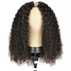 Curly V Part Wig No Leave Out Upgrade Human Hair Thin V Part Wig With Small Lace Upgraded Wigs of U Part Brazilian Curly Virgin