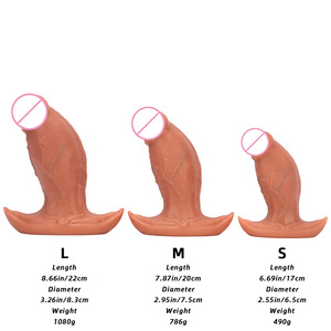 Dilatatore Anale in Silicone Color Carne Curvo Taglia L, Grande, Indossabile, con Base Allargata, Impermeabile, Giocattolo Sessuale per Adulti - Ingrosso Fabbrica - Product Image 4
