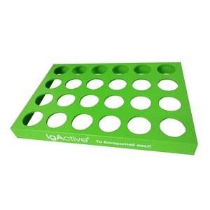 Custom PMMA Green Color Acrylic Lipstick Storage Stand Modern Eco-Friendly <strong>Counter</strong> <strong>Display</strong> Holder <strong>with</strong> 24 <strong>Holes</strong> for Lip Balm - Product Image 1