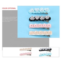Pinces à cheveux en forme de fleur de pêche, pinces à cheveux en acrylique de haute qualité, petite fleur faite à la main pour filles, 5 pièces