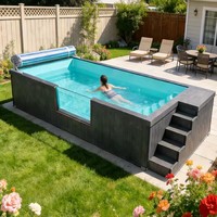 Piscine de luxe préfabriquée hors sol en conteneur maritime, piscine extérieure 20ft 40ft, jacuzzi de jardin préfabriqué, spa, piscines