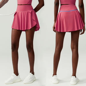 Roregal yeni stil Spandex/naylon çabuk kuruyan nem esneklik nefes spor Yoga etek yüksek belli tenis etek kadınlar için - Product Image 2