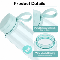 Bouteilles d'eau de sport transparentes Tritan sans BPA, réutilisables, anti-fuite, avec logo personnalisé, 500/630 ml, avec couvercle à corde.