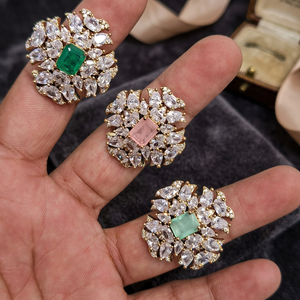 Luxury Floral Crystal Statement <b>Ring</b> for Women <b>Gold</b> Plated Designer Wedding Party <b>Cocktail</b> <b>Ring</b> Premium Fashion Jewelry - Product Image 3