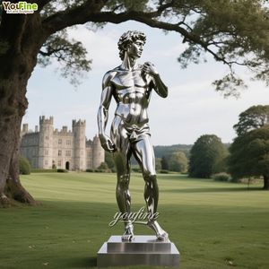 Nouveau design extérieur statue miroir grandeur nature <span class=keywords><strong>sculpture</strong></span> de David en acier inoxydable - Product Image 6