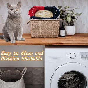 Cama Ortopédica para Perro de Peluche Corto Rojo y Negro Personalizada por el Fabricante para Perros Medianos y Grandes - Product Image 4