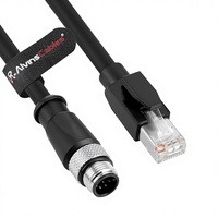 Câble Ethernet blindé Alvin's Cables M12 A-Code 8 broches mâle RJ45 Cat6a pour automatisation industrielle et appareils réseau haute flexibilité