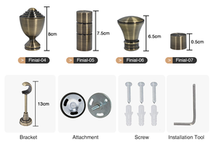 أعمدة ستائر قابلة للضبط عالية الجودة وملحقاتها، قضيب ستارة فاخر من الألومنيوم مرن قابل للتمديد - Product Image 5