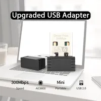 Clé USB Wi-Fi 300 Mbps Wifi6 Carte Réseau Sans Fil pour Ordinateur de Bureau Adaptateur Récepteur Émetteur Wi-Fi Mini Sans Fil USB