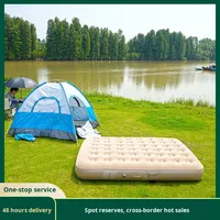 Matelas gonflable double en TPU pour le camping, matelas pneumatique à surface floquée pour le camping en plein air, la plage, les voyages, les activités de jardin