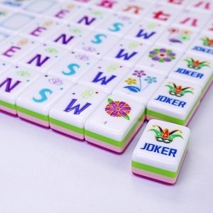 Mahjong américain sur mesure à 4 couches, tuiles en acrylique rouge rose, 160 cartes, jeu élégant et luxueux, Chine, pour adultes, cadeau - Product Image 2
