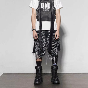 جديد مورد ملابس رجالية مصمم مخصص جينز رجالي الموضة مغسول قطع هامش فضفاضة سبع قطع شورت رجالي شورت - Product Image 1