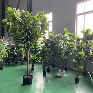 Foglie di banian artificiali di tocco reale di alta qualità piante di bonsai di pino a buon mercato vaso di fiori decorazioni per hotel di casa piante artificiali alberi