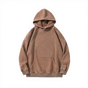 Sudadera con Capucha de Algodón Lavado, Tejida para Invierno, con Hombros Caídos y Corte Holgado, con Logotipo - Product Image 2