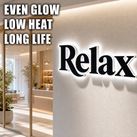 Letrero LED Retroiluminado para Interiores de Negocios, Letras 3D Personalizadas con Luces LED para Recepción, Letrero con Logotipo Retroiluminado LED para Pared