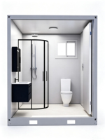 Conteneur de salle de bain en panneaux sandwich préfabriqués, douche et toilettes séparées, écologique, durable, installation rapide pour camping, hôtel