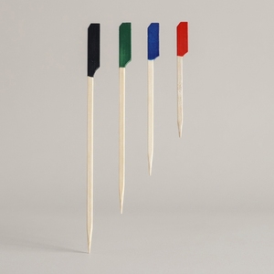 Brochettes plates jetables en bambou écologiques et économiques, pics en bambou TePu, fournitures de restauration de haute qualité pour supermarchés et fêtes - Product Image 1