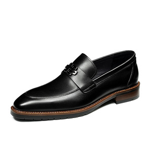 Leather British casual <b>shoes</b> for men, low-heeled style, Korean version for business formal wear, men's one-piece <b>shoes</b> - Product Image 5