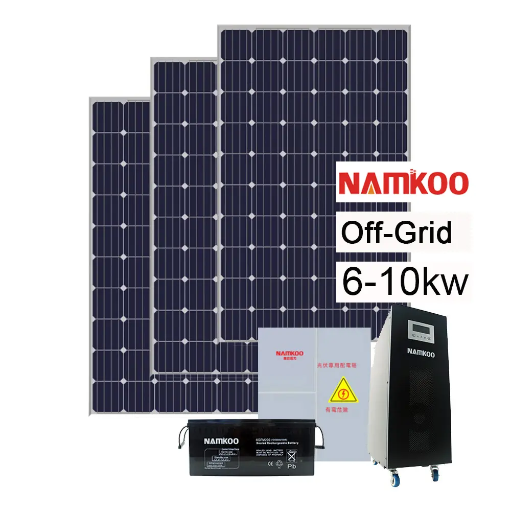 Namkoo 7 kva red 7 kw Sistema de panel solar 4kw 5kw 6kw 8kw generador solar