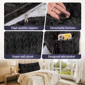 A971 Triangular cuña cabecero almohada gran refuerzo <span class=keywords><strong>cama</strong></span> descanso lectura <span class=keywords><strong>respaldo</strong></span> posicionamiento soporte cojín <span class=keywords><strong>cama</strong></span> cabecero cubierta - Product Image 3