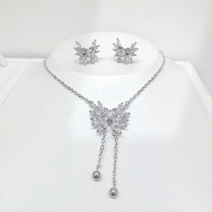 custom plata 925 sterling <b>Silver</b> <b>cross</b> gold plated jewelry set hip hop cubic zirconia wedding women necklace and <b>earring</b> sets - Product Image 3