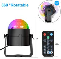 Lumière de boule disco à faisceau cristallin avec commande vocale à distance, projection LED RGB, éclairage de fête DJ, éclairage de voiture, KTV