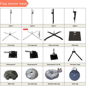 Drapeaux de plage en fibre de verre robustes de différentes tailles et styles avec base à eau et piquet croisé pour événements promotionnels - Product Image 5