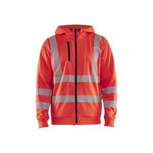 BLAKLADER - 356525385500XXXL <b>Hi</b>-<b>Vis</b> <b>Hoodie</b> full-zip Red - EAN 7330509831915 <b>HI</b>-<b>VIS</b> WORKWEAR - Product Image 1