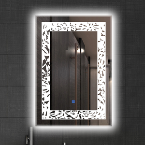 <span class=keywords><strong>Miroir</strong></span> <span class=keywords><strong>de</strong></span> <span class=keywords><strong>salle</strong></span> <span class=keywords><strong>de</strong></span> <span class=keywords><strong>bain</strong></span> LED intelligent mural moderne personnalisé en gros sablé avec cadre <span class=keywords><strong>doré</strong></span> à trois normes - Product Image 3