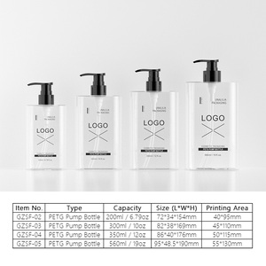 Chai nhựa PETG trong suốt 200ml 300ml 350ml 560ml - Chai nhựa có vòi bơm dùng cho dầu gội, dầu xả, bao bì tùy chỉnh - Product Image 3
