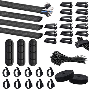 134Piece Wholesale Factory Price Plastic Self <b>Adhesive</b> Cable Clips Holder & <b>Hook</b> Cable Management Kit - Product Image 1