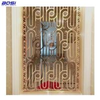 BOSI Paravent multifonctionnel de style chinois moderne en acier inoxydable/laiton/aluminium pour intérieur/extérieur, séparateur de pièce incurvé