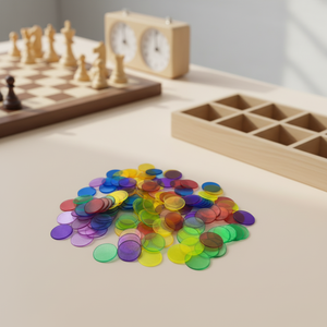 Monete Trasparenti Colorate in Plastica 19mm 25mm, Ausili Didattici per Conteggio e Giochi per Bambini 4-6 Anni, Uso Interno, Bestseller - Product Image 6