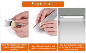 2 gói cảm biến chuyển động dưới đèn tủ 40 Led USB có thể sạc lại pin hoạt động Led tủ quần áo ánh sáng không dây từ Dimmable - Product Image 4