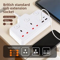Adaptateur de prise Europlug 13A 2 prises CA Multiprise avec 2 ports USB-C et charge rapide USB