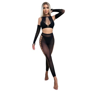 <span class=keywords><strong>2026</strong></span> Yeni Avrupa Seksi Oyuklu File Dar Naylon Kadın İki Parçalı Çoraplar Gece Kulübü Tam Vücut <span class=keywords><strong>Bodystocking</strong></span> İç Giyim - Product Image 5