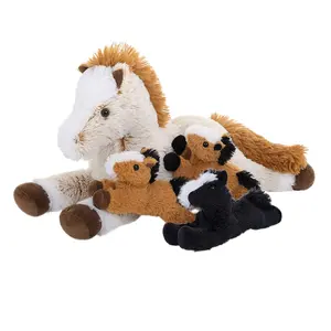 Yeni tasarım at dolması dev kahverengi benekli peluş at oyuncak büyük at dolması hayvan çocuklar ve yetişkinler için