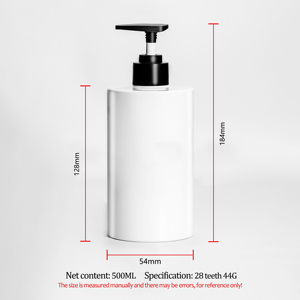 Phong Cách Cổ Điển 300Ml 500Ml Rõ Ràng Dầu Gội Đầu Bao Bì Chai Hình Trụ Màu Trắng Điều Hòa Container Với Lotion Bơm - Product Image 6