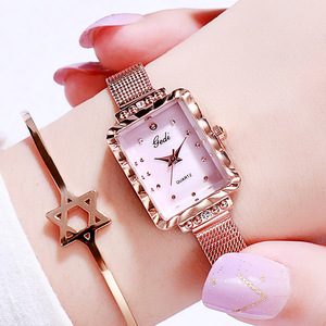 Reloj de mujer con correa de malla, cuadrado, simple, resistente al agua, de cuarzo, al por mayor, moderno. - Product Image 2