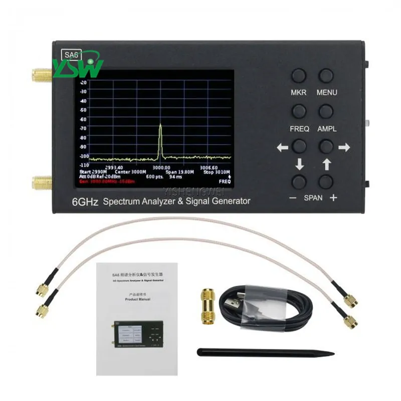 SA6 35-6200MHz Display Lcd da 3.2 "analizzatore di spettro RF digitale portatile da 6GHz con generatore di segnale