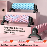 Nouveau rouleau en mousse EVA à grille avec 4 ventouses de fixation, rouleau de massage pour yoga, relaxation musculaire des points de pression profonds