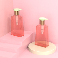 Bouteille carrée transparente en PETG de 280 ml pour gel douche et désinfectant pour les mains, démaquillant, cosmétiques, bouteille en plastique