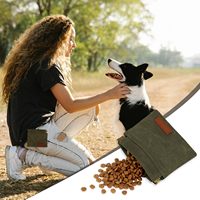 Porte-monnaie multifonction en toile pour hommes et femmes, mini pochette de cou, porte-clés, sac pour sacs à déjections canines, pochette d'entraînement pour animaux de compagnie