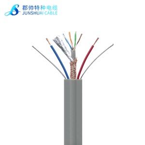 كابل مسطح CAT5E CAT6 للمصاعد مع سلك طاقة، موصل نحاسي مع عزل <span class=keywords><strong>PVC</strong></span>، جهد منخفض 300 فولت - Product Image 1